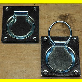 1 Paar - Metall Ringgriffe einklappbar - 75 x 88 mm - Griffdurchmesser ca. 40 mm
